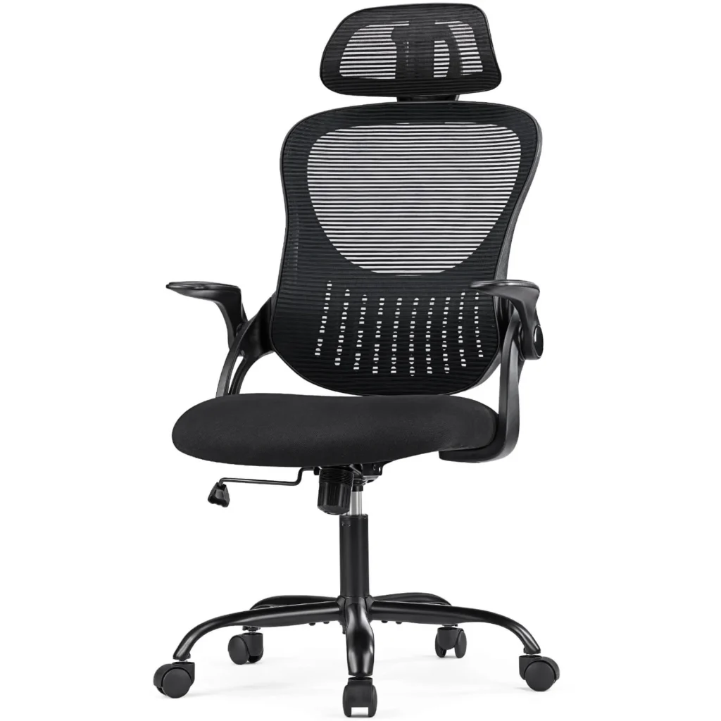 A modern black office chair
