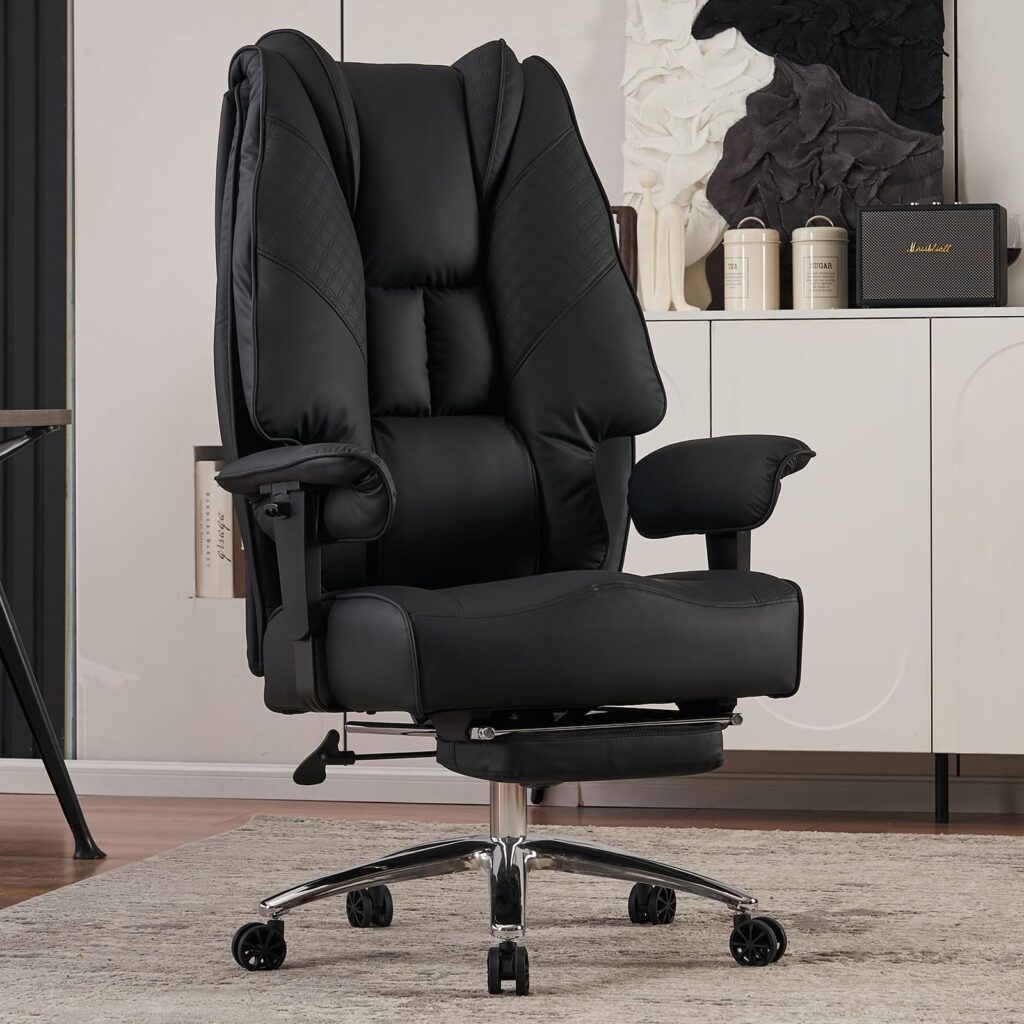 A modern black office chair