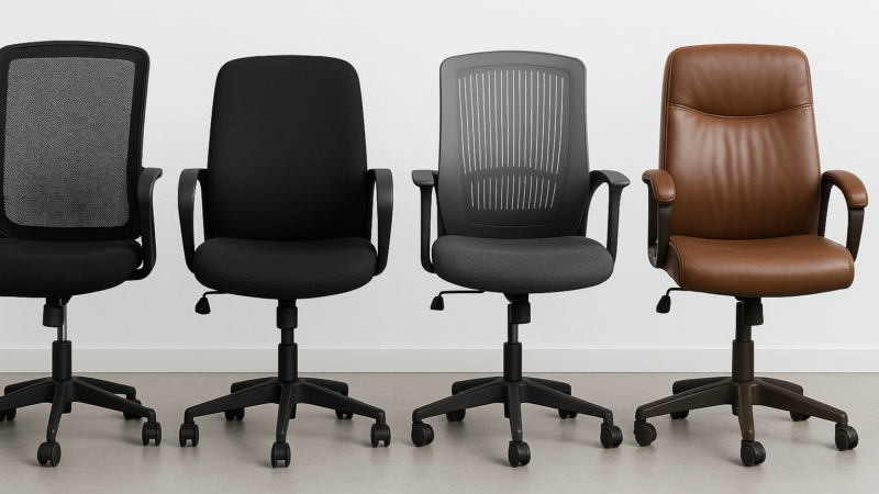 A modern black office chair
